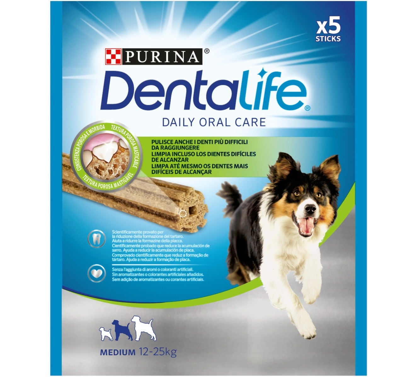 Purina Dentalife Snack Daily Oral Care Per Cani 12 - 25kg Taglia Medium 5 Stick-2