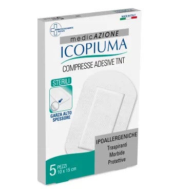 Icopiuma Compresse Adesive TNT 10x15cm 5 Pezzi-1