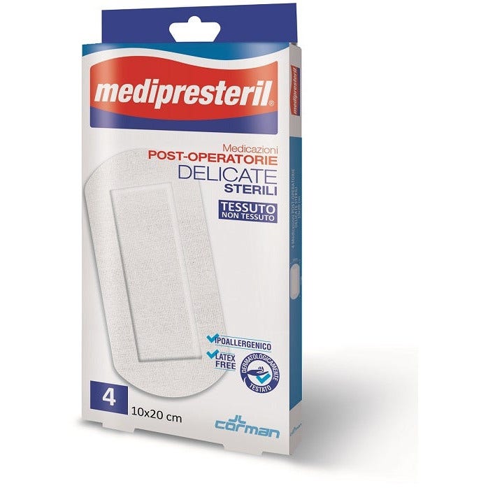Medipresteril Medicazioni Post Operatorie Delicate 10x20cm 4 Pezzi-2
