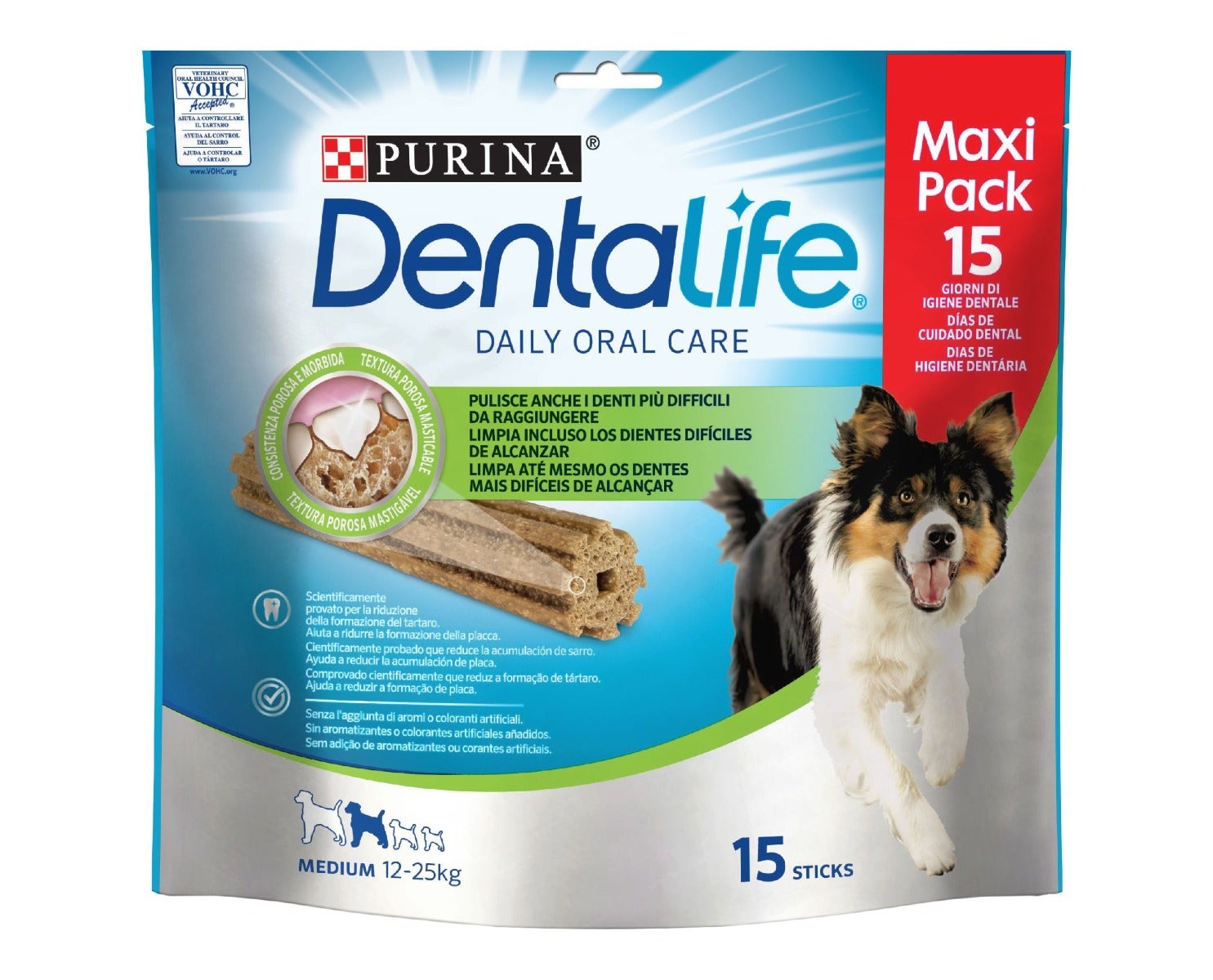Purina Dentalife Snack Daily Oral Care Per Cani 12 - 25kg Taglia Medium 15 Stick-1