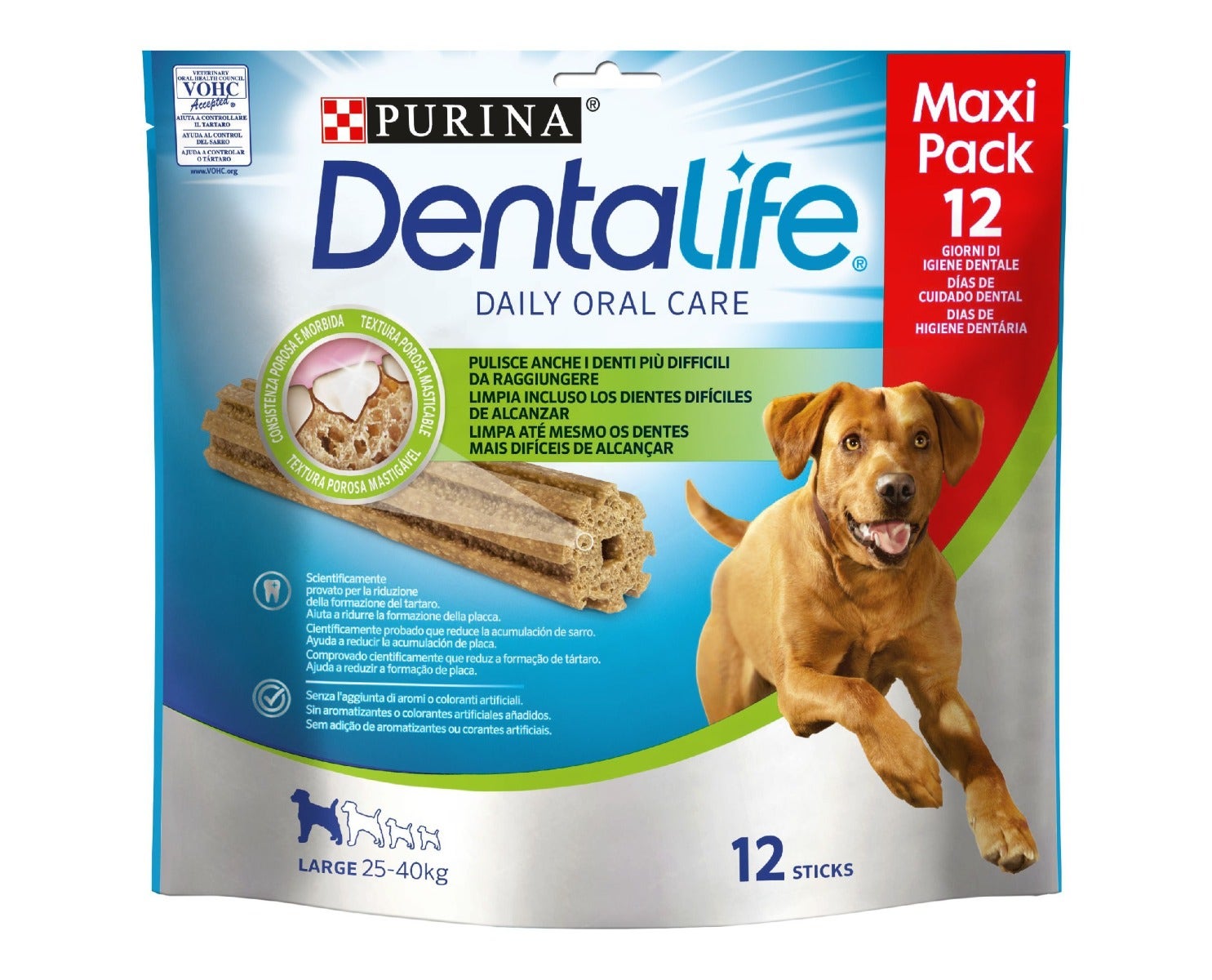 Purina Dentalife Snack Daily Oral Care Per Cani 25 - 40kg Taglia Large 12 Stick-1