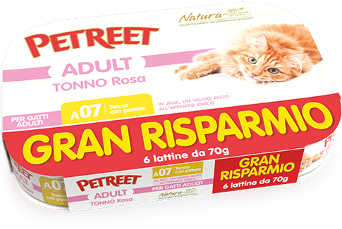 Petreet Tonno Rosa Con Patate Rosa Cibo Umido Gatto Adulto 6x70g-1