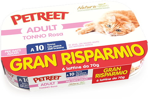 Petreet Tonno Rosa Con Pesce Oceano Cibo Umido Gatto Adulto 6x70g-1