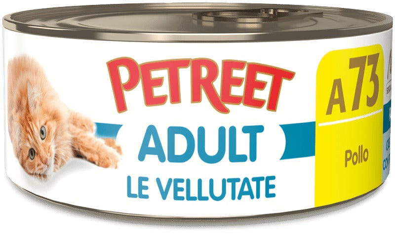 Petreet Vellutate Pollo Cibo Umido Gatto Adulto Barattolo 70g-1