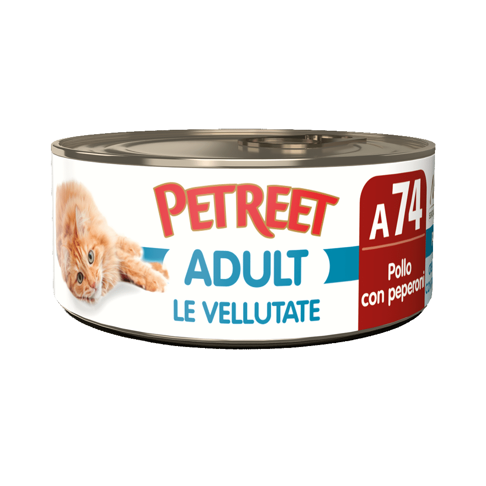 Petreet Adult Le Vellutate Pollo Con Peperoni Per Gatti Lattina 70g-2