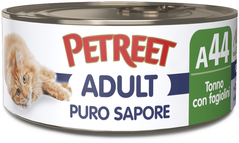 Petreet Puro Sapore Tonno Con Fagiolini Cibo Umido Per Gatti Adulti Lattina 70g-1