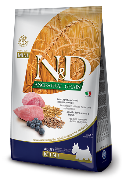 Farmina N&D Ancestral Grain Agnello E Mirtillo Cani Adulti Taglia Mini Sacco 800g-2