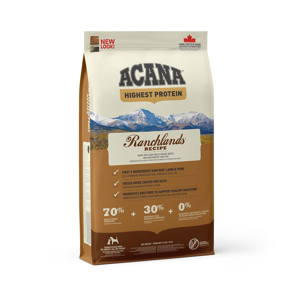 Acana Cane Ranchlands Highest Protein Crocchette Manzo e Agnello Sacco 11,4 Kg-1
