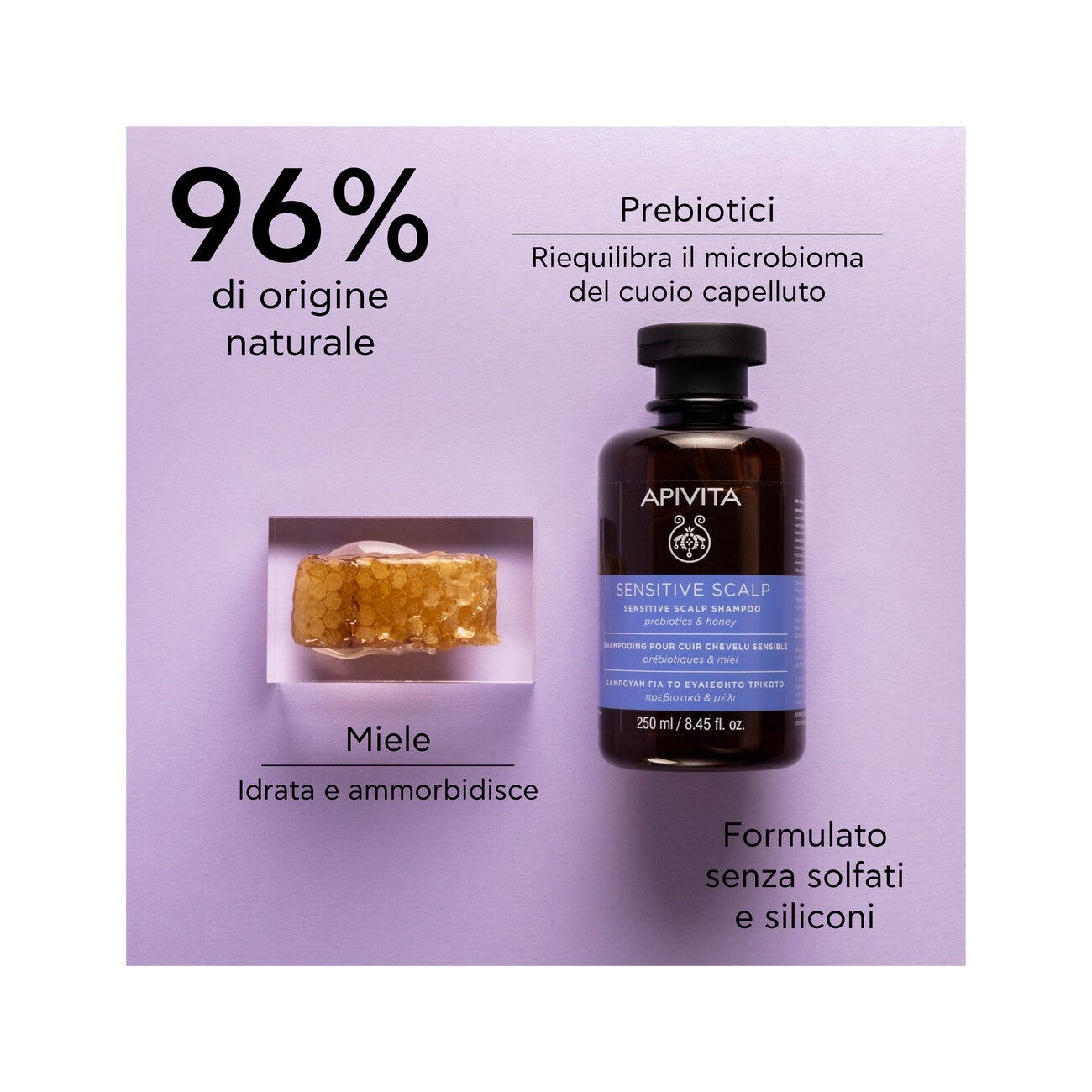 Apivita Shampoo Cute Sensibile Per Capelli 250ml-3
