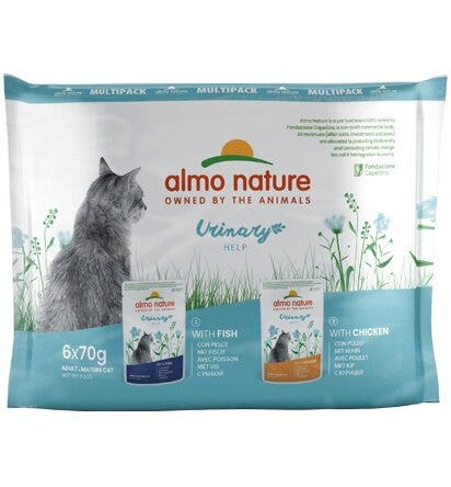 Almo Nature Urinary Help Con Pesce E Pollo Per Gatti Adulti 6x70g-3