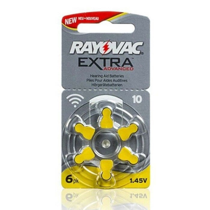 Rayovac Extra Advanced Blister Batterie Per Apparecchi Acustici Zinco Aria 6 Pezzi Modello 10-2