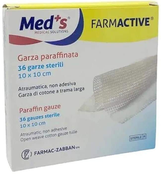 Garza Meds Farmactive Paraffinata Sterile 10x10 cm Scatola 36 Pezzi-0