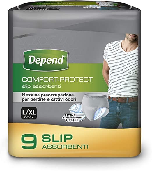 Depend Comfort-Protect Slip Assorbenti Uomo Taglia L/XL 9 Pezzi-1