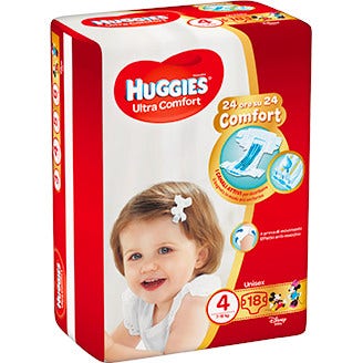 Huggies Ultra Comfort Pannolino Base Taglia 4 18 Pezzi 7-18kg-1