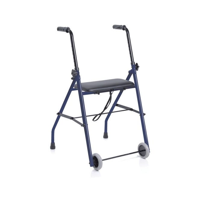 Rollator Mopedia Pieghevole Acciaio 2 Ruote 2 Puntali Con Seduta RP682  - 1