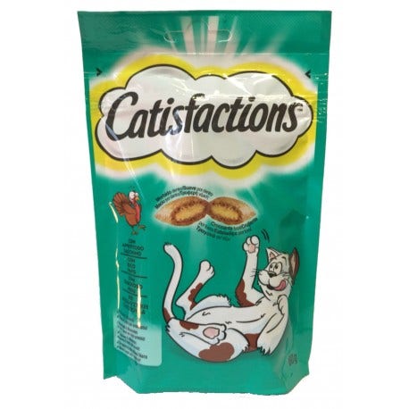 Catisfaction Snack Al Tacchino Per Gatti Bustina 60g-1