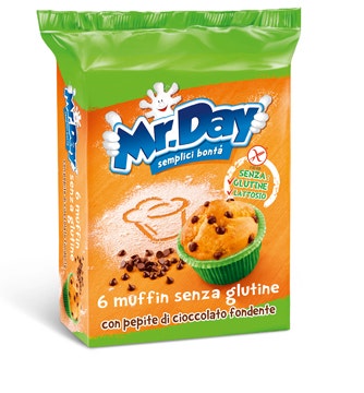 Mr Day Muffin Senza Glutine con Pepite di Cioccolato Fondente 6 x 42 g-0