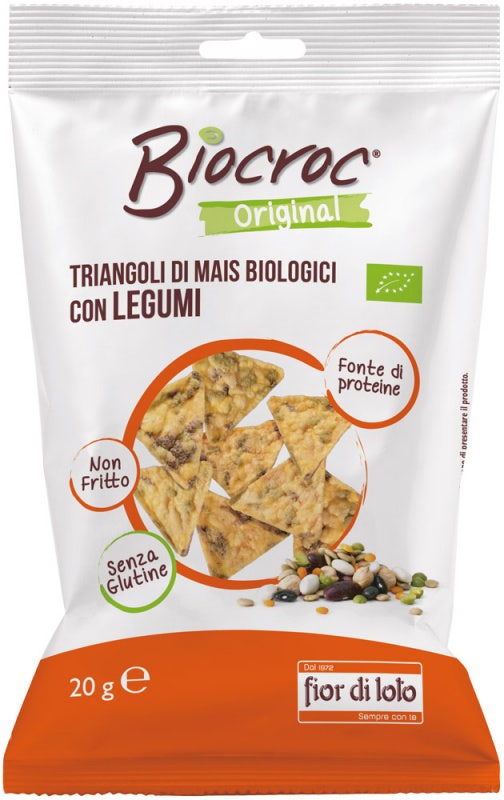 Fior Di Loto Biocroc Triangoli Di Mais Con Legumi 20g-1