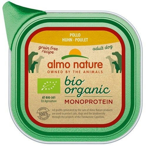 Almo Nature Bio Organic Monoprotein Cibo Umido Pollo Per Cani Adulti Vaschetta 150g-2