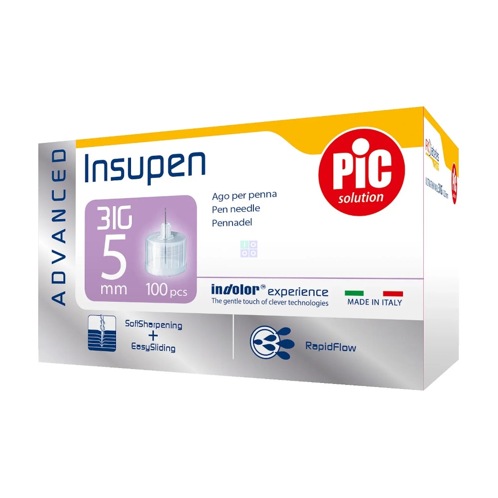 Pic Insupen Advanced Ago Penna Insulina 31G 5mm 100 Pezzi-2