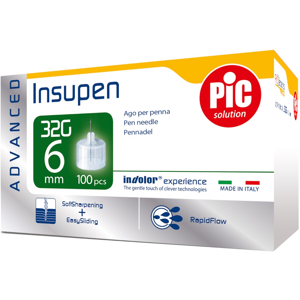 Pic Insupen Advanced Ago Penna Insulina Gauge 32x6mm 100 Pezzi-2
