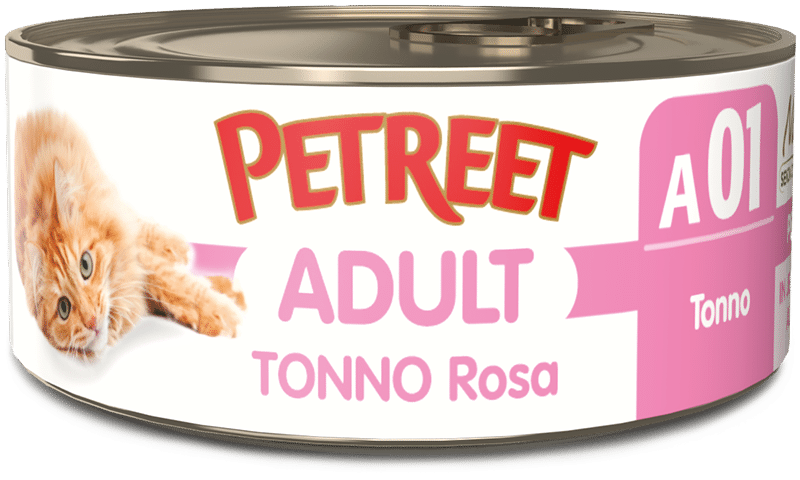 Petreet Tonno Rosa Gatto Adulto Barattolo140g-1