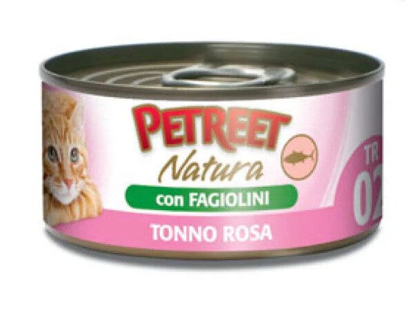 Petreet Tonno Rosa Con Fagiolini Cibo Umido Per Gatto Adulto Barattolo 140g-3