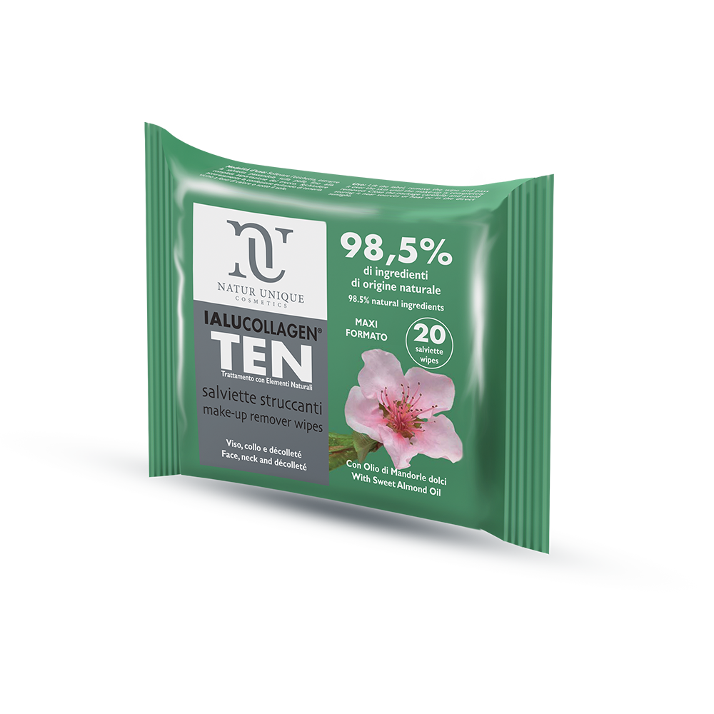 Natur Unique Ialucollagen Ten Salviette Struccanti Viso 20 Pezzi-1
