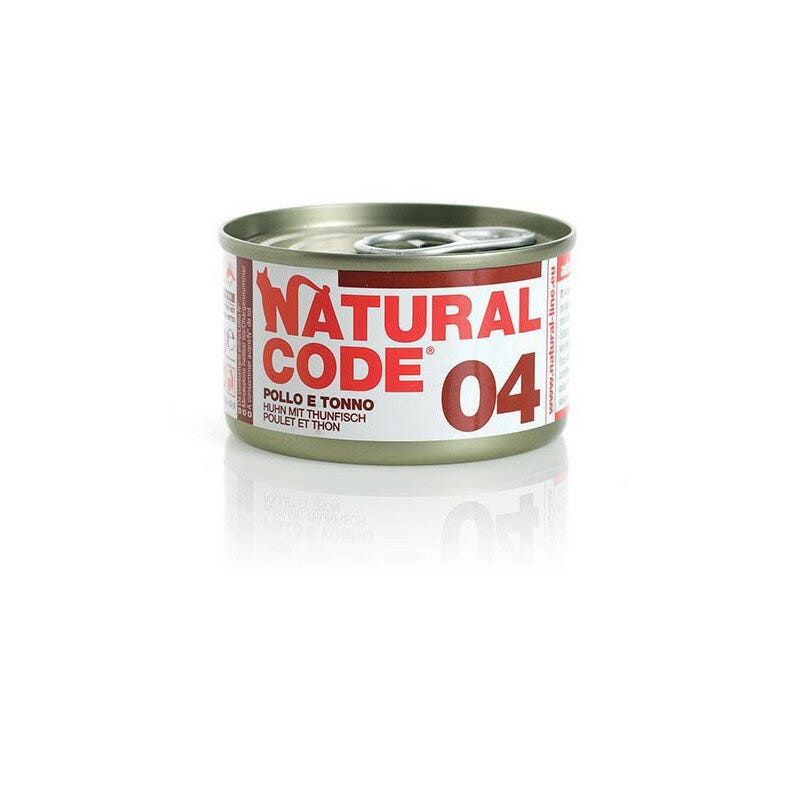 Natural Code 4 Tonno e Papaya Gatti Adulti Lattina 85g-1