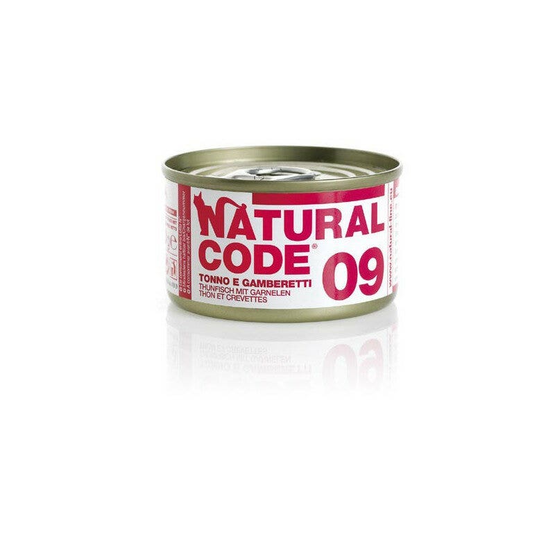 Natural Code 09 Tonno e Gamberetti Gatti Adulti Lattina 85g-1