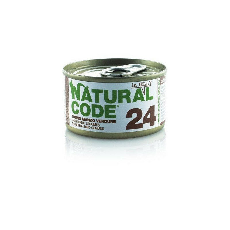 Natural Code 24 Tonno Manzo e Verdure Gatti Adulti Lattina 85g-1