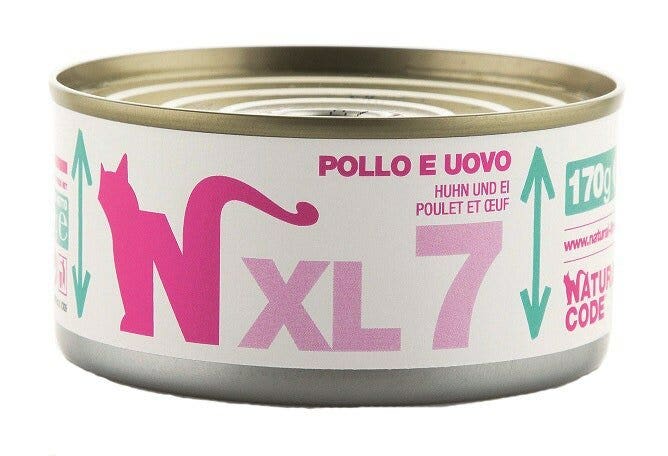 Natural Code XL7 Cibo Umido Con Pollo E Uovo Per Gatti Adulti Lattina 170g-2
