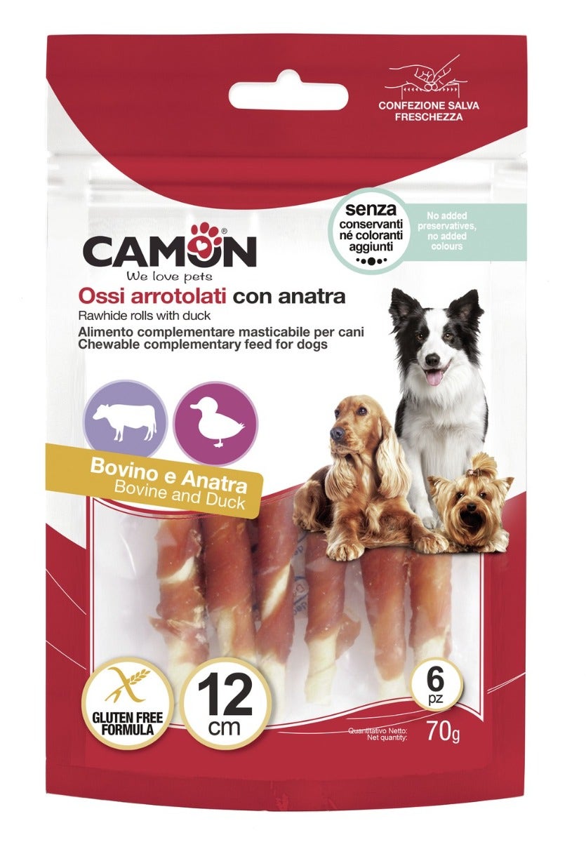 Camon Rolls di Pelle Bovina con Anatra 17cm 140g-1