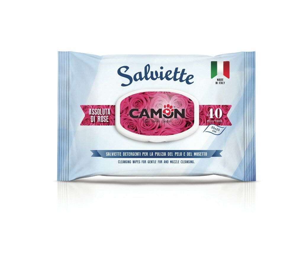 Camon 40 Salviette Detergenti Cani/Gatti Alla Fragranza Assoluta di Rose-3