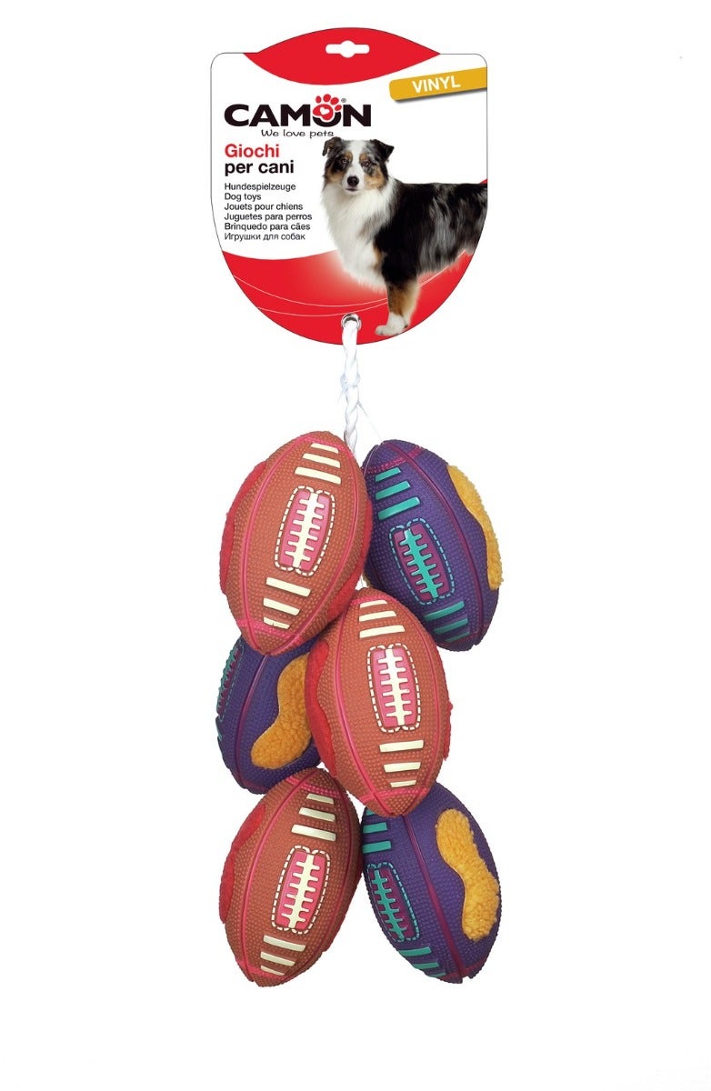 Camon Treccia Palle Rugby In Vinile Per Cani 18/23cm-1