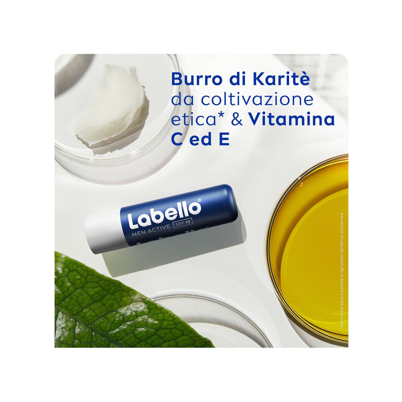 Labello Active for Men Burrocacao Labbra Idratante E Protettivo Con Spf15 Con Burro Di Karité 4,8g-4