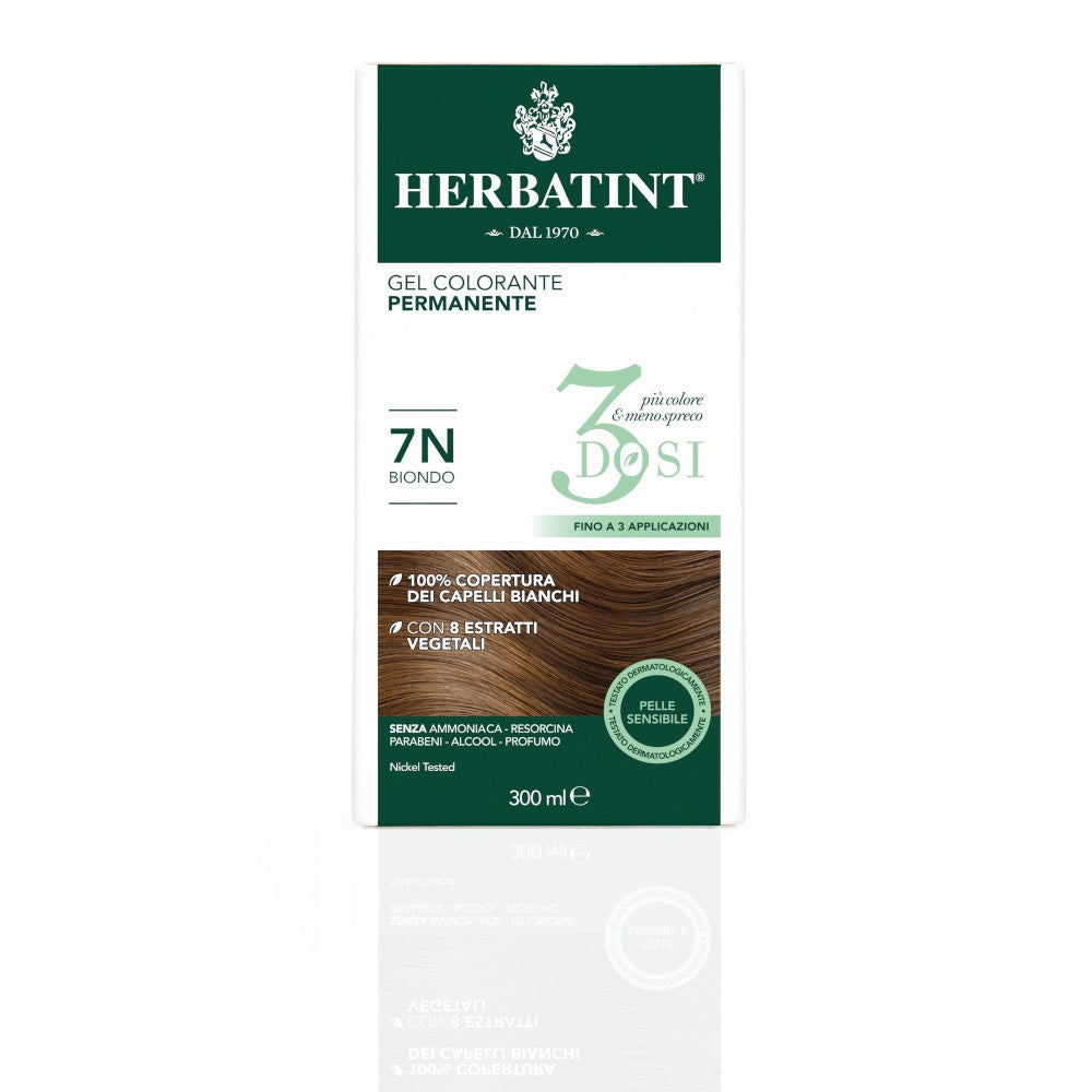 Herbatint Tintura Per Capelli Gel Permanente 7N Biondo 300ml 3 Dosi-7
