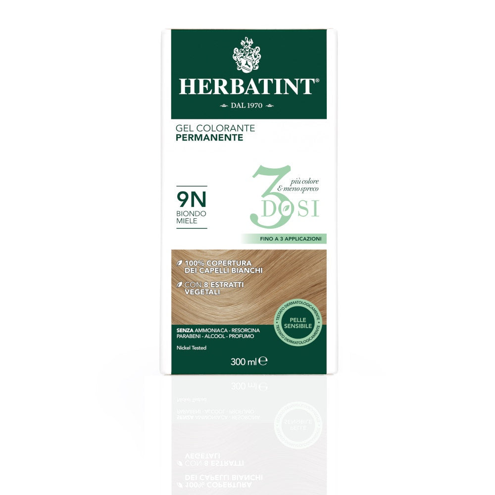 Herbatint Tintura Per Capelli Gel Permanente 9N Biondo Miele 3 Dosi 300ml-2