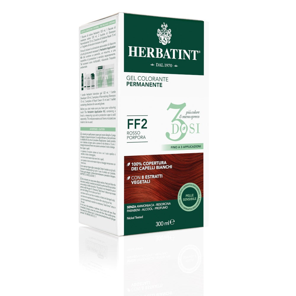 Herbatint Tintura Per Capelli Gel Permanente FF2 Rosso Porpora 3 Dosi 300ml-1