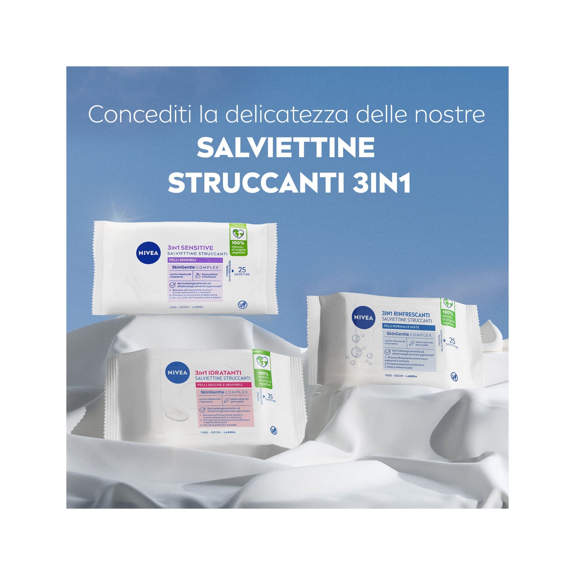 Nivea Salviettine Struccanti 3in1 Micellar 25 Pezzi Salviettine Delicate Per Occhi Viso E Labbra-7
