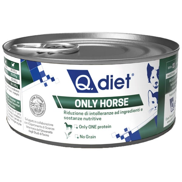 Q.Vet Q Diet Only Horse Cibo Umido Con Cavallo Per Cani/Gatti Adulti Vaschetta 150g-1