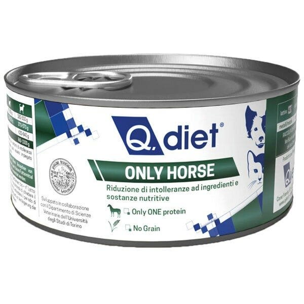 Q.Vet Q Diet Only Horse Cibo Umido Con Cavallo Per Cani/Gatti Adulti Vaschetta 150g-2