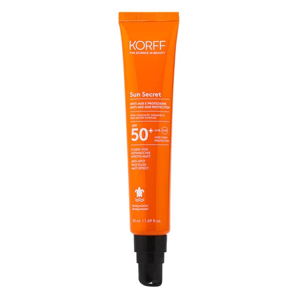 Korff Sun Secret Fluido Viso Antimacchie Effetto Mat 50ml SPF50+-1
