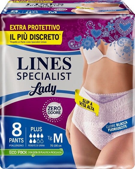 Lines Specialist Lady Pants Plus Mutandina Incontinenza Taglia M 8 Pezzi-1