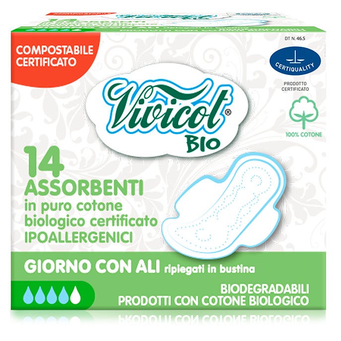 Vivicot Cotone Assorbenti Giorno Con Ali 14 Pezzi-1