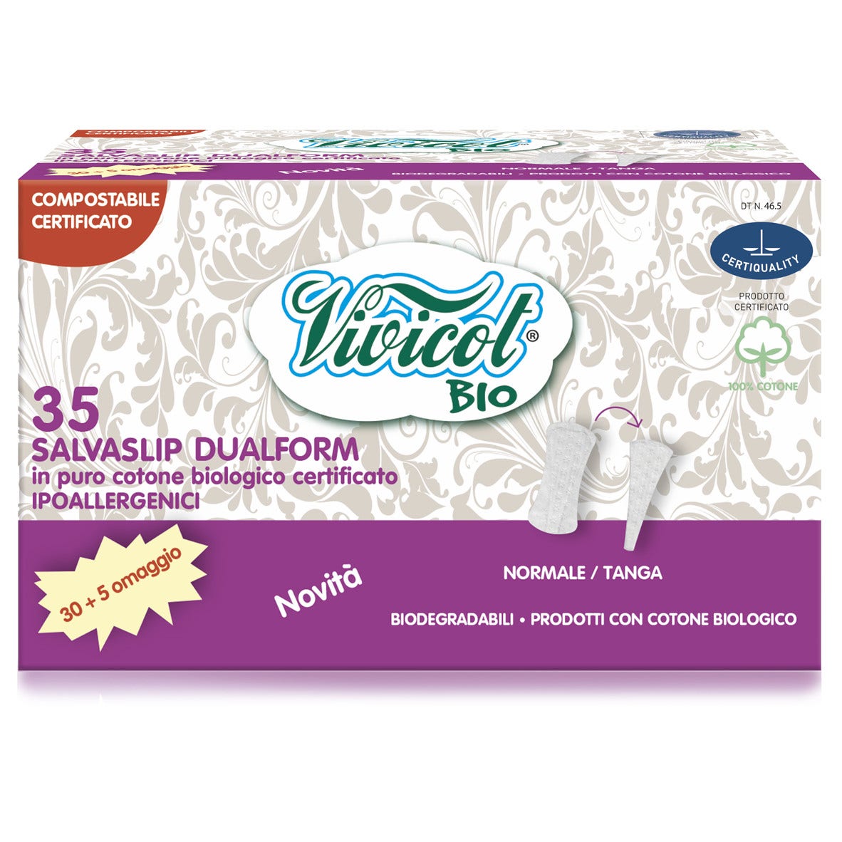 Vivicot Salvaslip Dualform Cotone 35 Pezzi-1