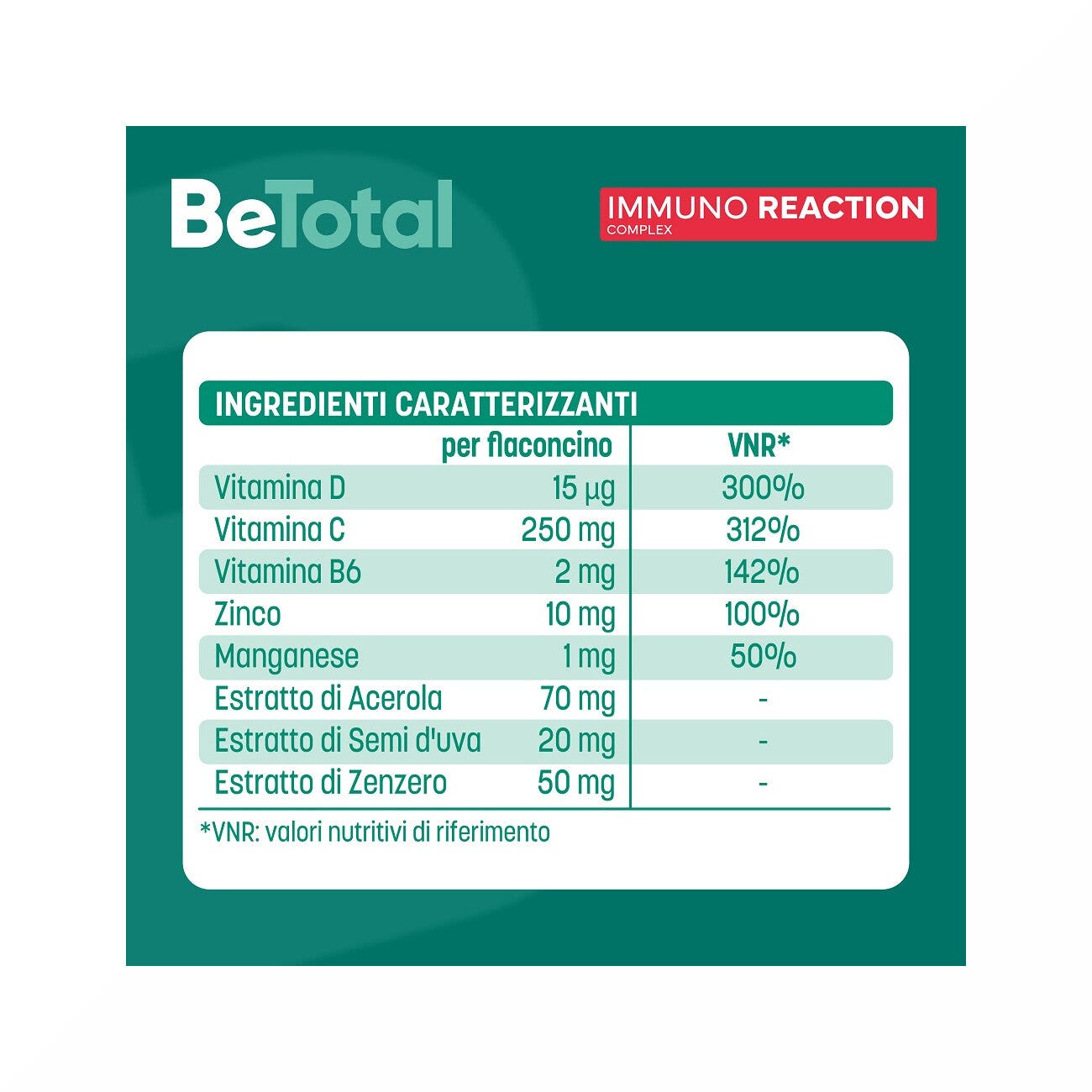 Be-Total Immuno Reaction Integratore Alimentare Difese Immunitarie Vitamina C 8 Flaconcini-6