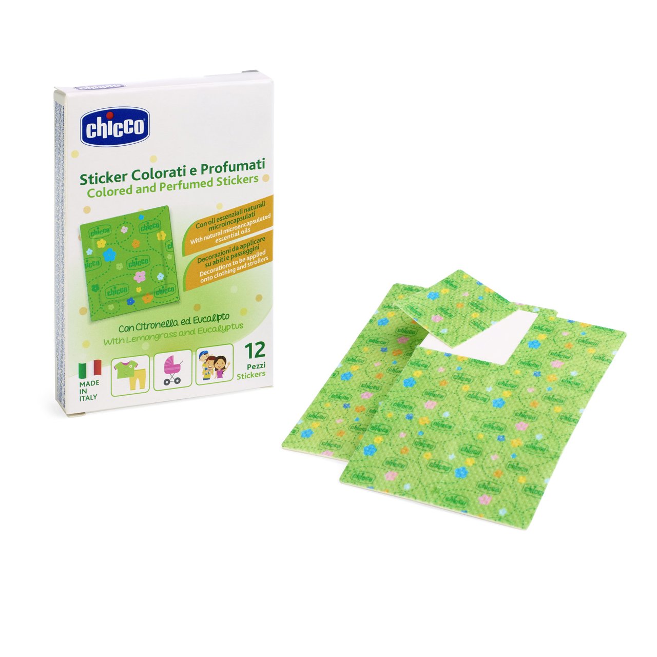 Chicco Natural Zanza Sticker Antizanzara Colorati E Profumati 12 Pezzi