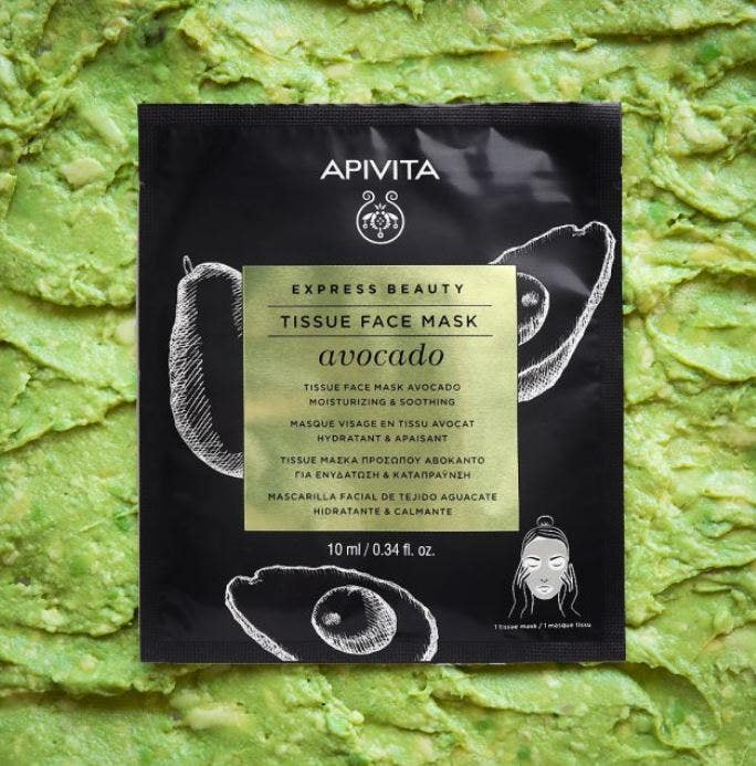 Apivita Express Beauty Maschera Viso In Tessuto Idratante/Lenitiva Avocado 1 Pezzo 10ml  - 3