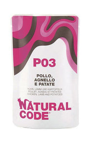 Natural Code P03 Pollo, Agnello E Patate Gatti Adulti Busta 70g-1